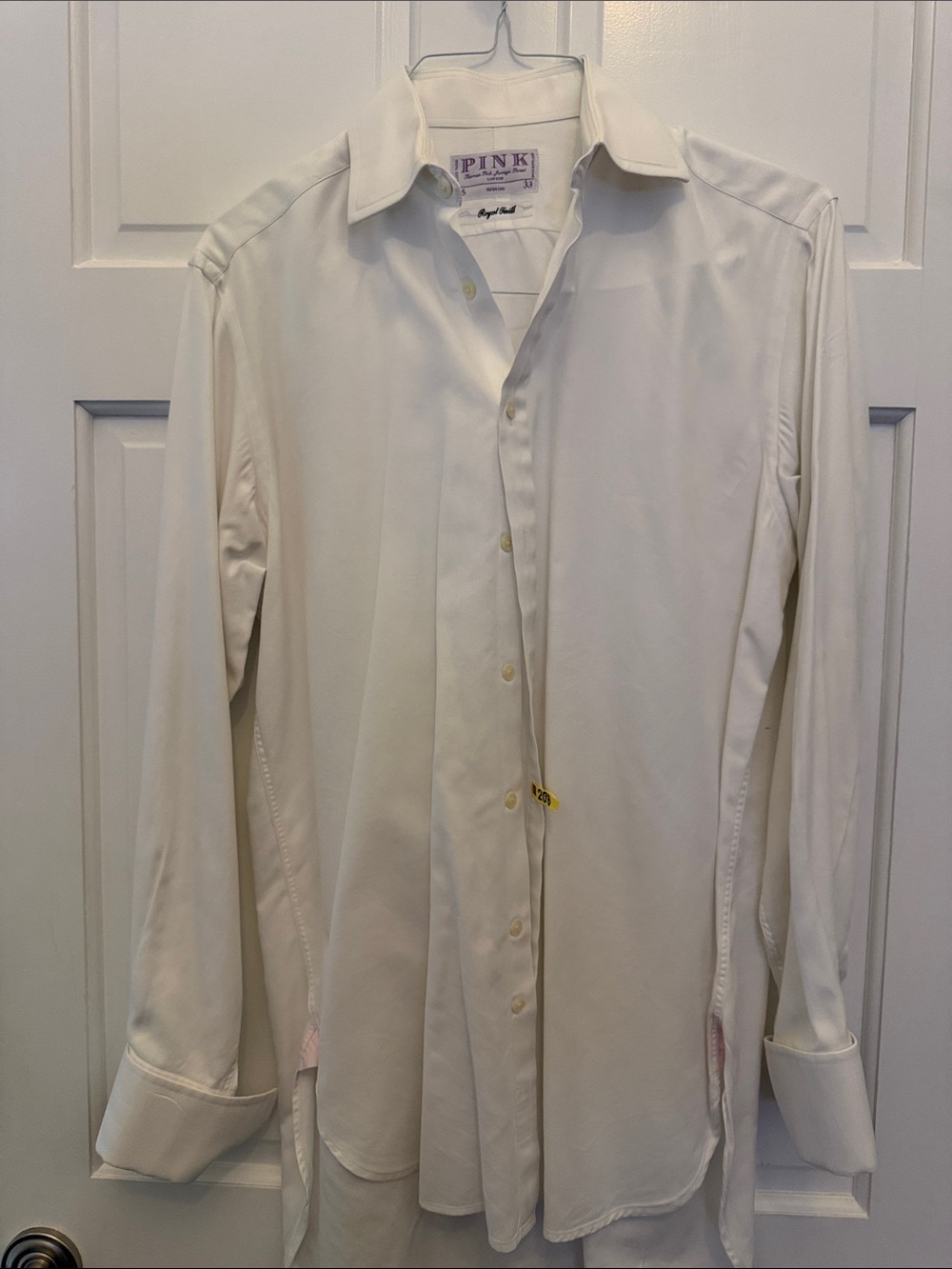 PINK Victoria's Secret Men's Long-Sleeve Dress Shirt in White